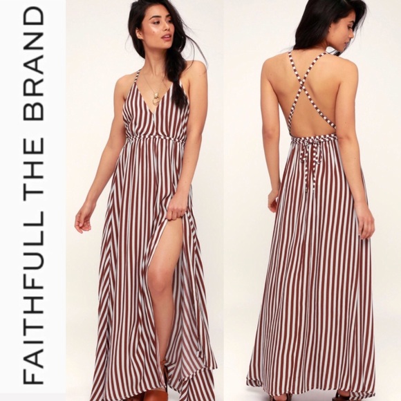 Faithfull the Brand Dresses & Skirts - 🆕 Faithfull the Brand Burgundy Striped Dress